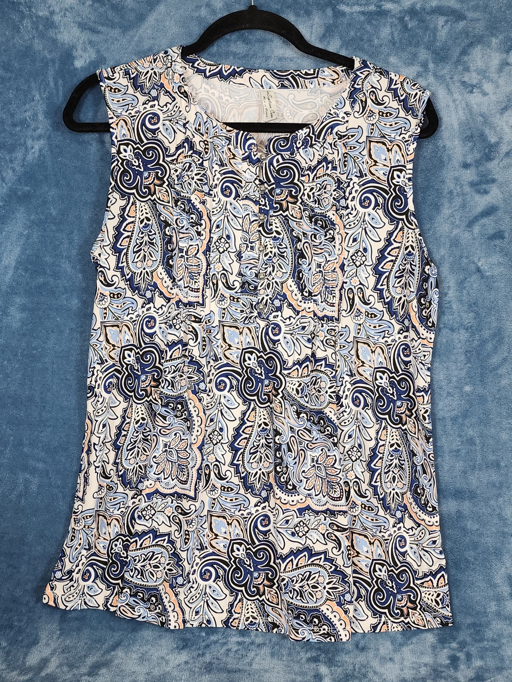 PerSeption Concept Navy & Cream Paisley Sleeveless Camisole